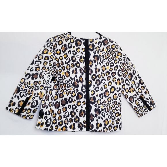 Line & Doc Women's Animal Print Blazer Jacket 3/4 Sleeve Size Medium - Picture 4 of 7